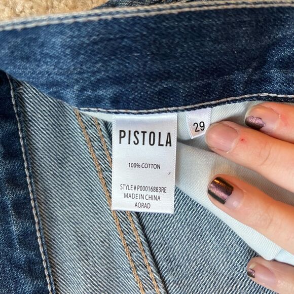 NWT PISTOLA Charlie High-Rise Straight Crop Jeans Distressed - Picture 5 of 9